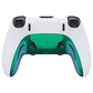 eXtremeRate Replacement Top Bottom Decorative Trim Shell Compatible with PS5 Edge Controller - Chameleon Green Purple