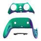 eXtremeRate Replacement Top Bottom Decorative Trim Shell Compatible with PS5 Edge Controller - Chameleon Green Purple