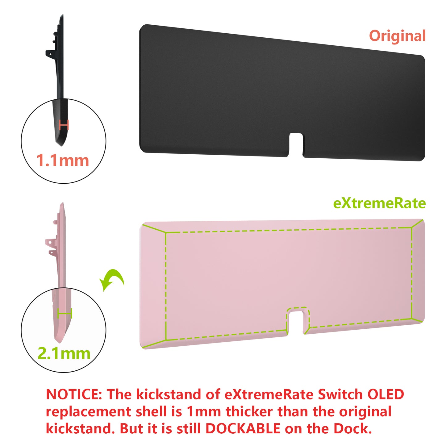 eXtremeRate Custom Replacement Full Set Shell with Buttons for Nintendo Switch OLED - Cherry Blossoms Pink