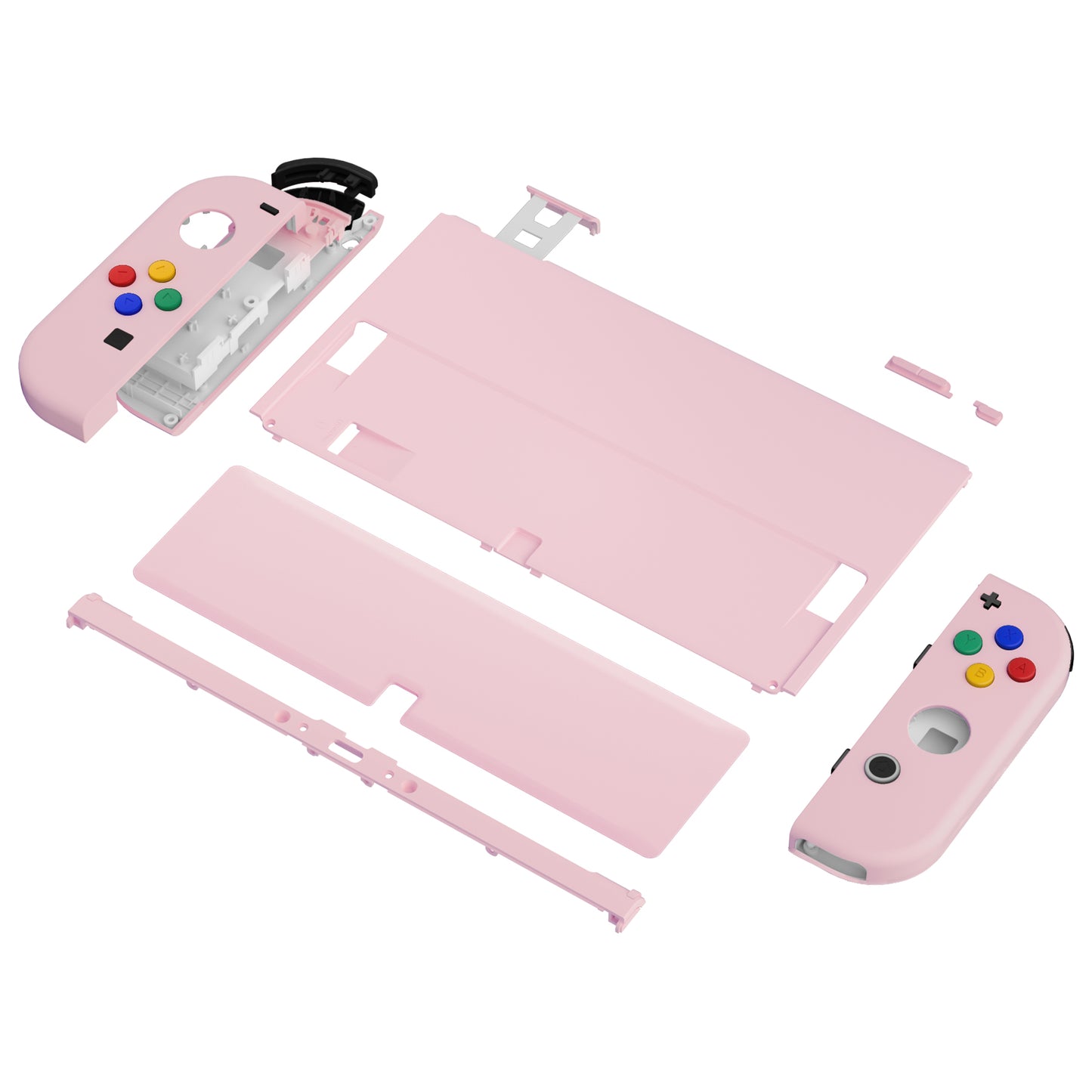 eXtremeRate Custom Replacement Full Set Shell with Buttons for Nintendo Switch OLED - Cherry Blossoms Pink