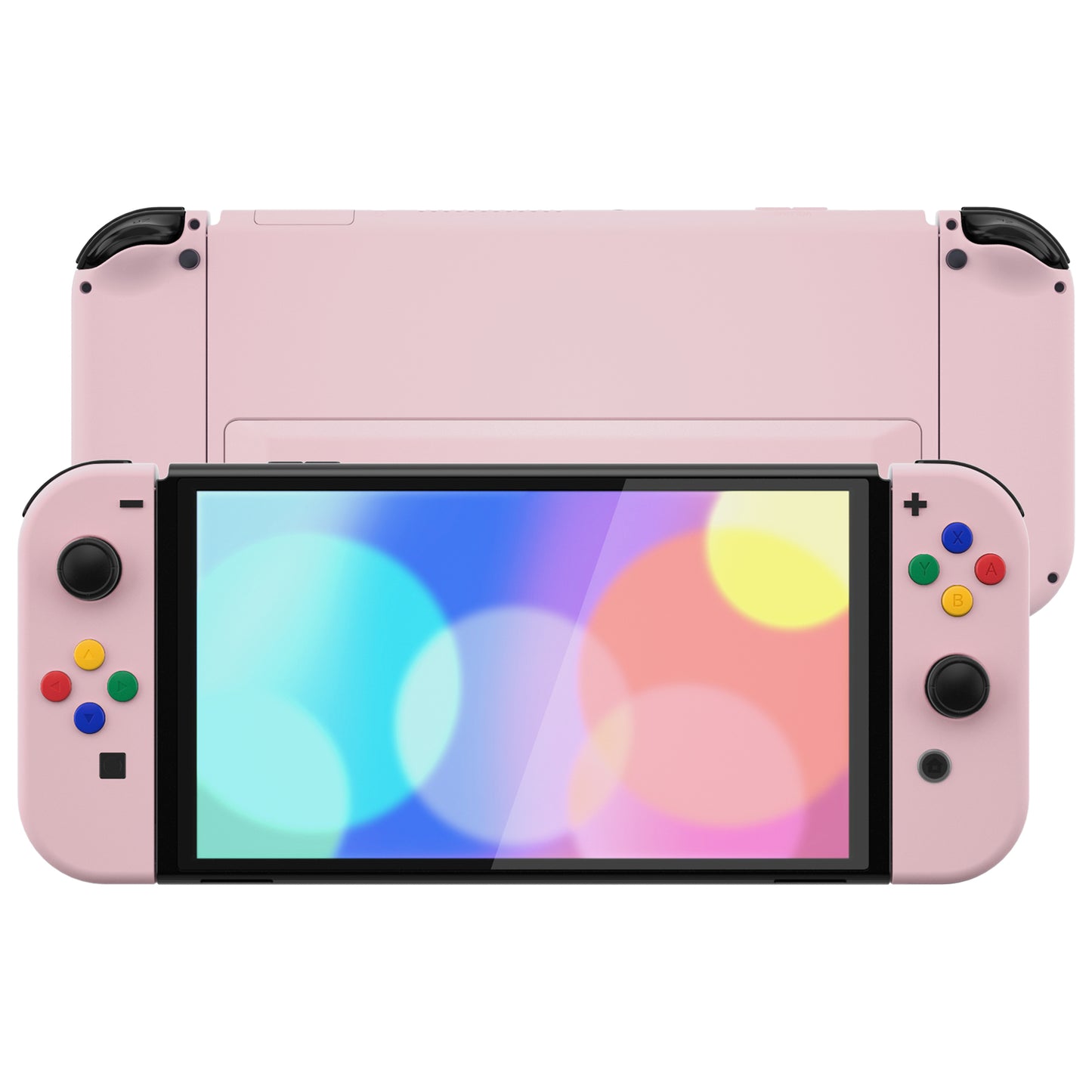 eXtremeRate Custom Replacement Full Set Shell with Buttons for Nintendo Switch OLED - Cherry Blossoms Pink