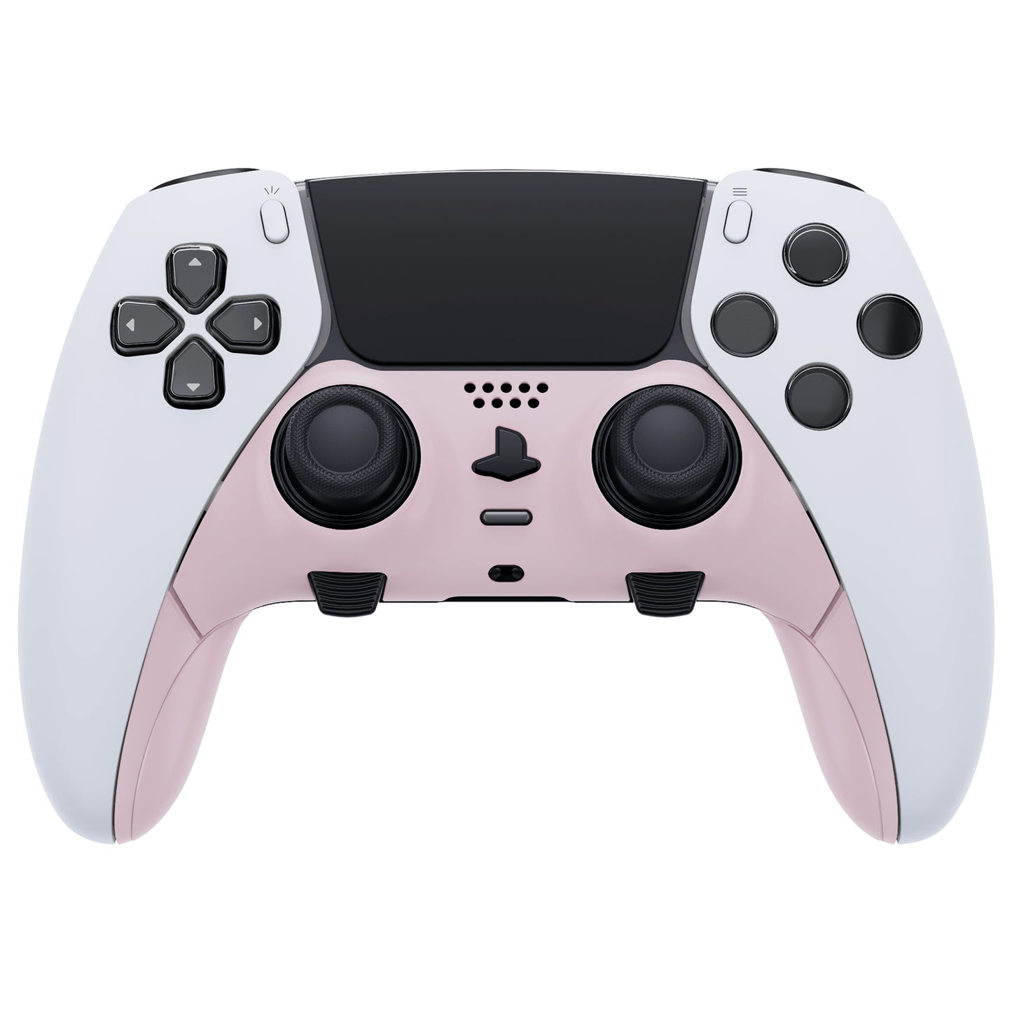 eXtremeRate Replacement Top Bottom Decorative Trim Shell Compatible with PS5 Edge Controller - Cherry Blossoms Pink