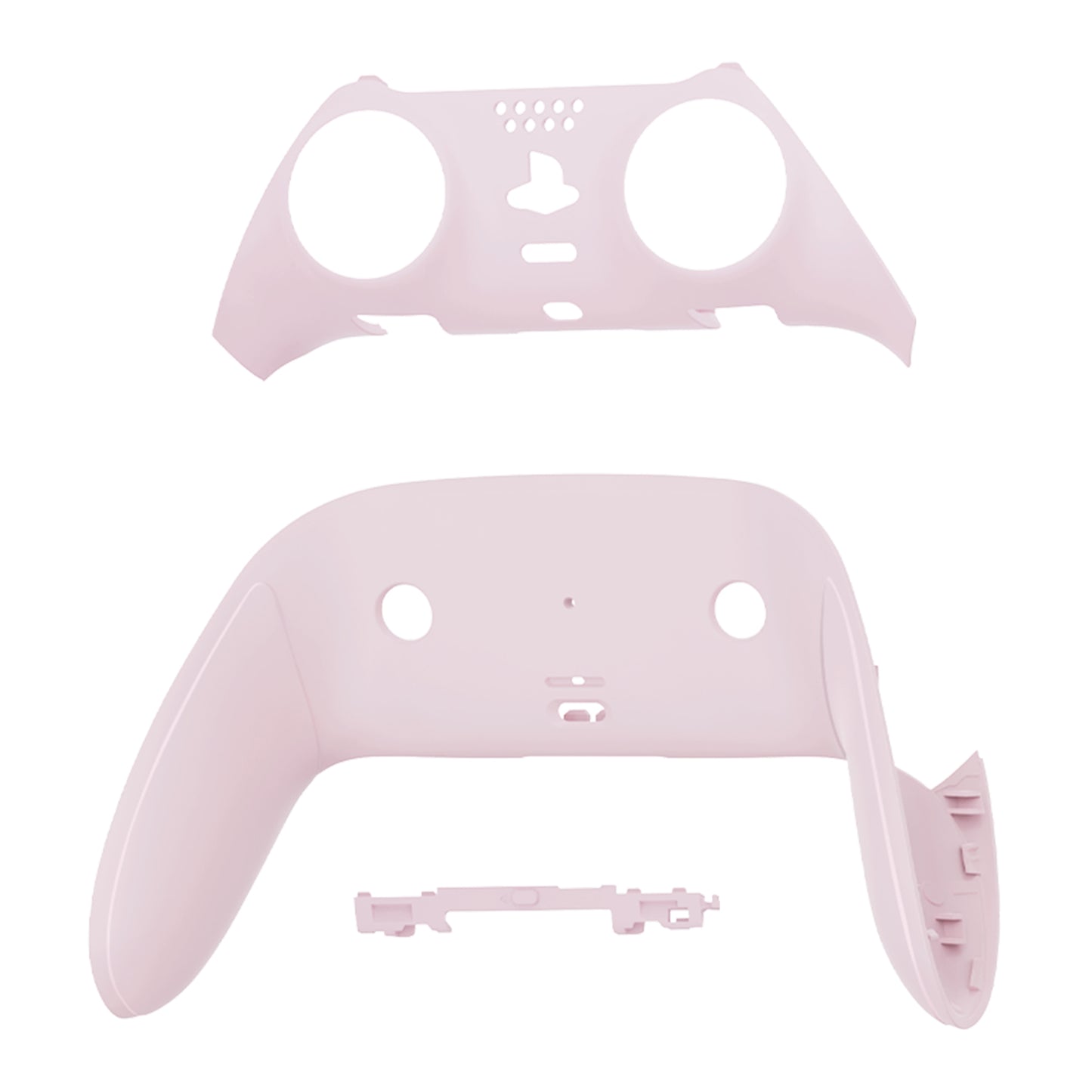 eXtremeRate Replacement Top Bottom Decorative Trim Shell Compatible with PS5 Edge Controller - Cherry Blossoms Pink