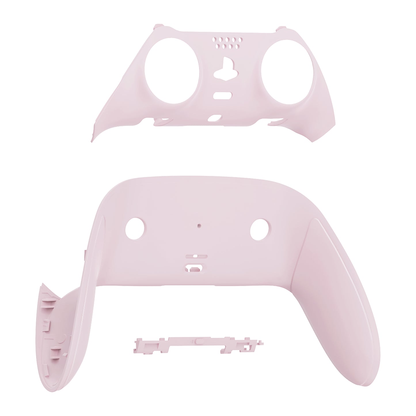 eXtremeRate Replacement Top Bottom Decorative Trim Shell Compatible with PS5 Edge Controller - Cherry Blossoms Pink