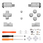 eXtremeRate Replacement Full Set Buttons for Nintendo DS Lite NDSL - Chrome Silver