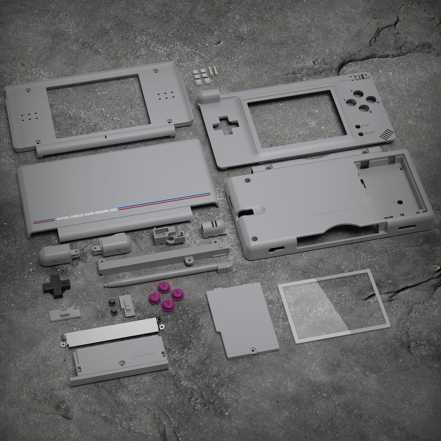 eXtremeRate Replacement Full Housing Shell & Buttons with Screen Lens for Nintendo DS Lite NDSL - Classic 1989 GB DMG-01