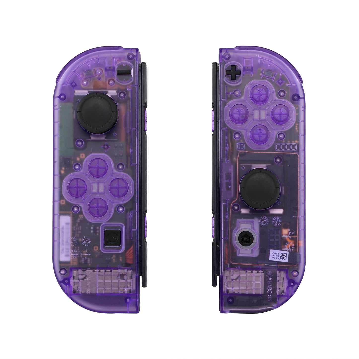 eXtremeRate Replacement Full Set Shell Case with Buttons for Joycon of NS Switch - Clear Atomic Purple