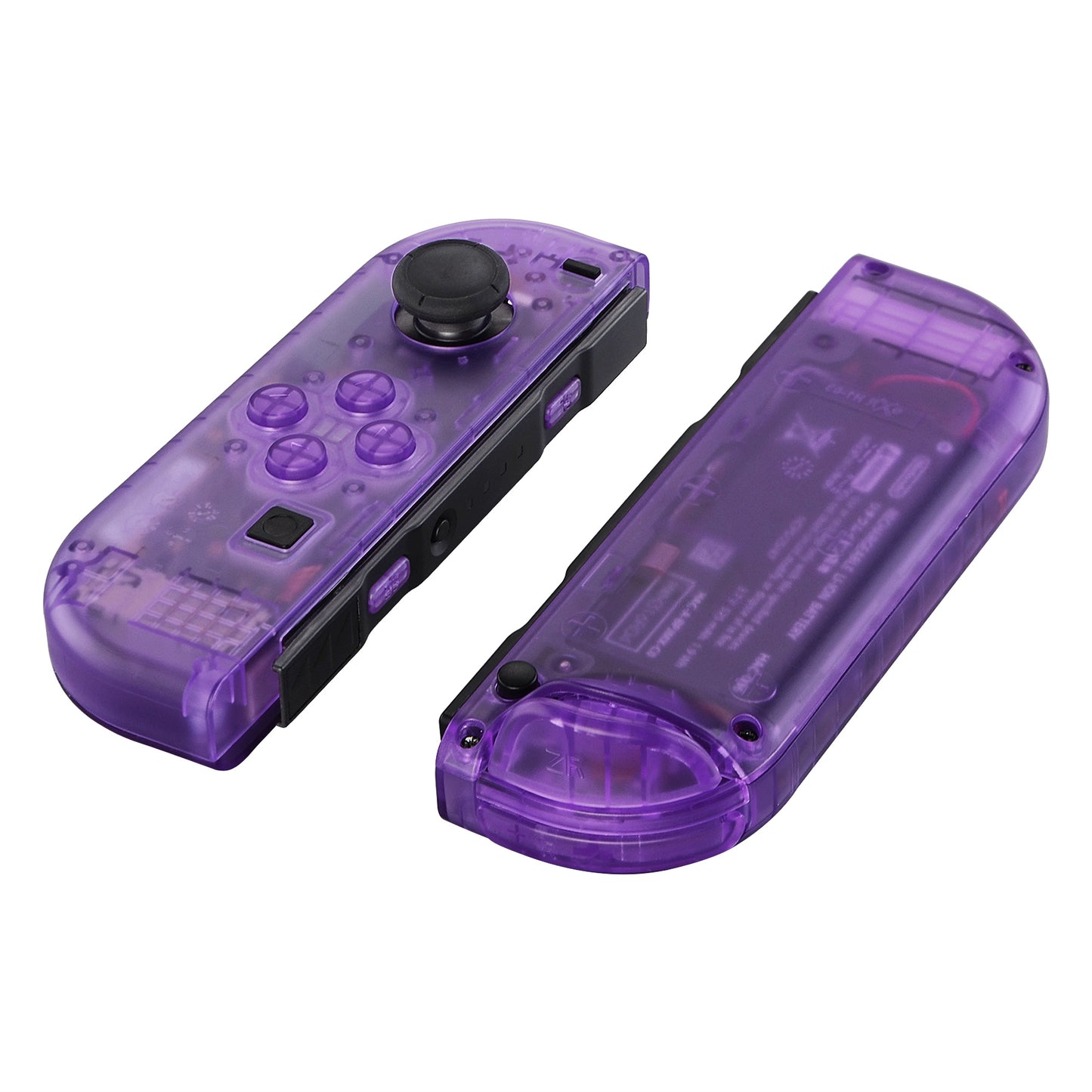 eXtremeRate Replacement Full Set Shell Case with Buttons for Joycon of NS Switch - Clear Atomic Purple