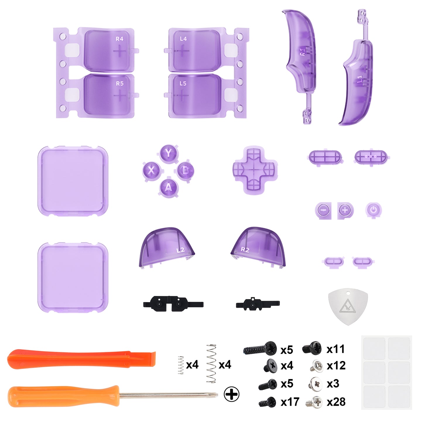 eXtremeRate Retail Clear Atomic Purpler Replacement Full Set Buttons for Steam Deck Console - JESDM003
