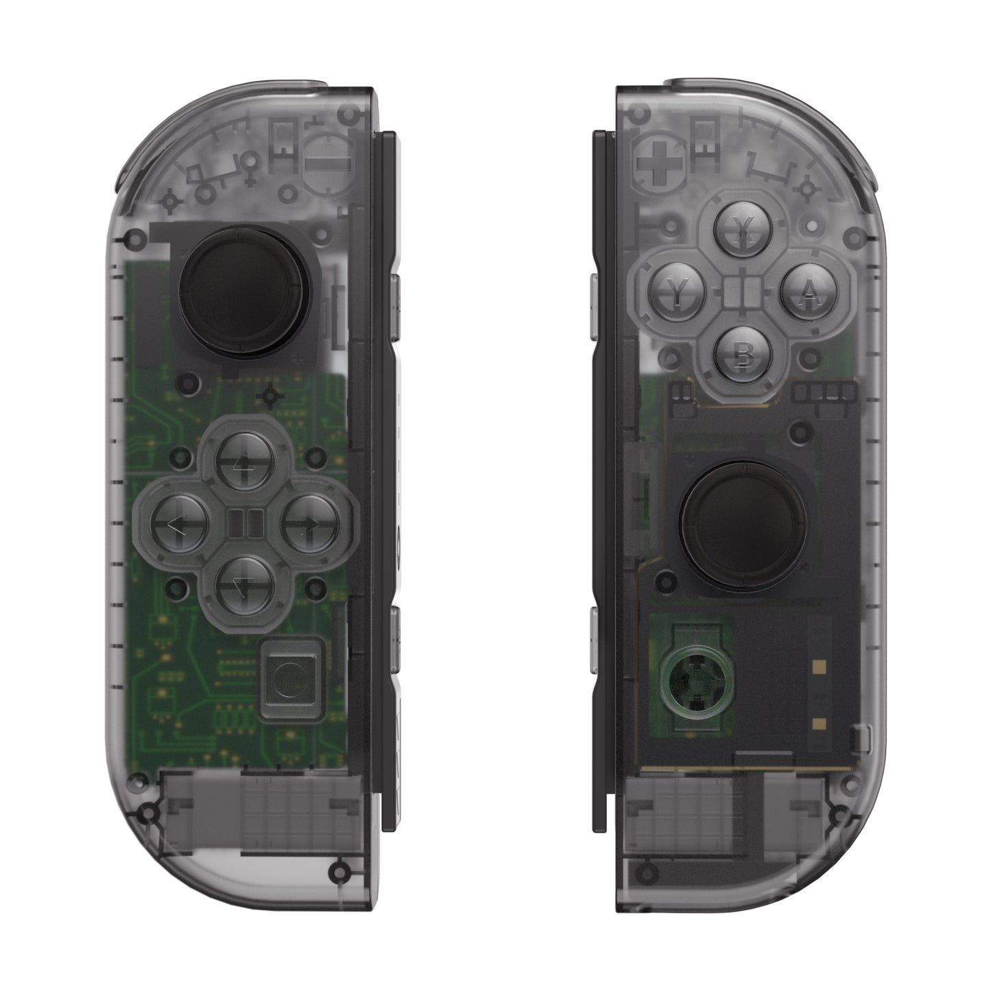 eXtremeRate Replacement Full Set Shell Case with Buttons for Joycon of NS Switch - Clear Black