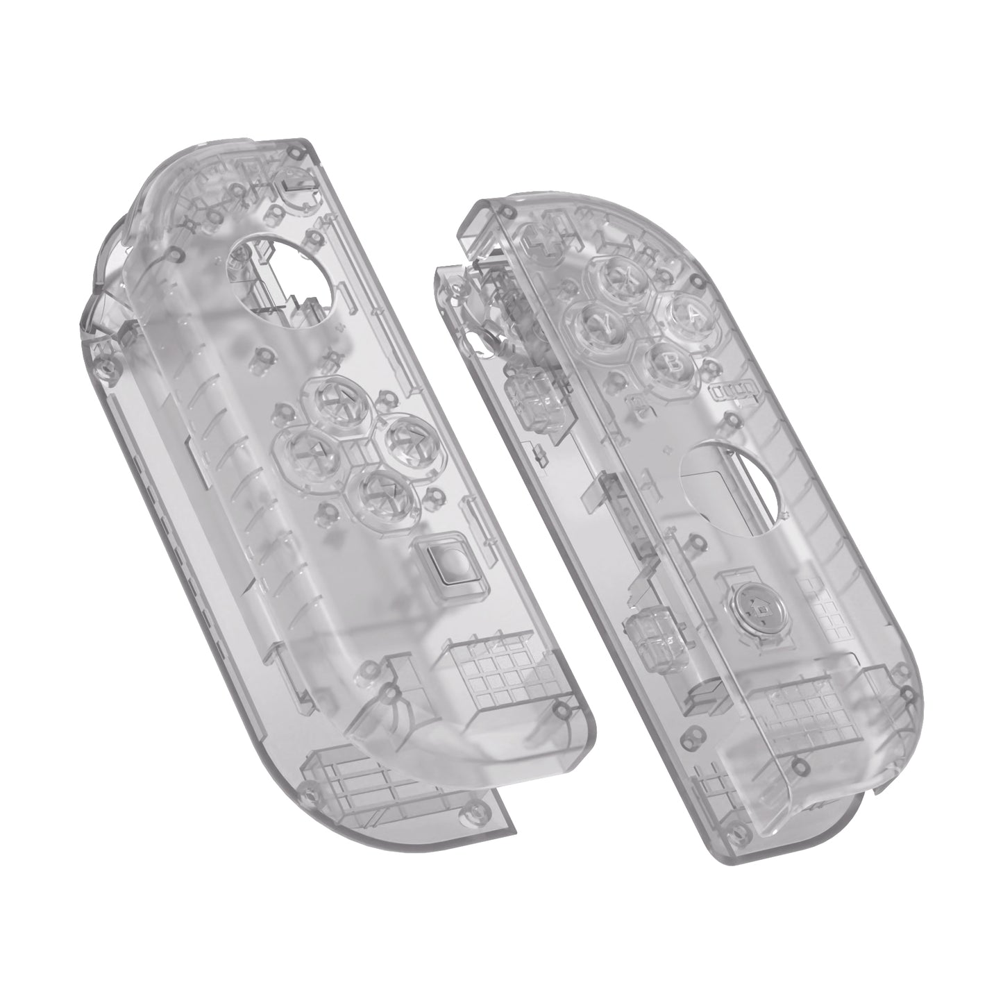 eXtremeRate Replacement Full Set Shell Case with Buttons for Joycon of NS Switch - Clear Black