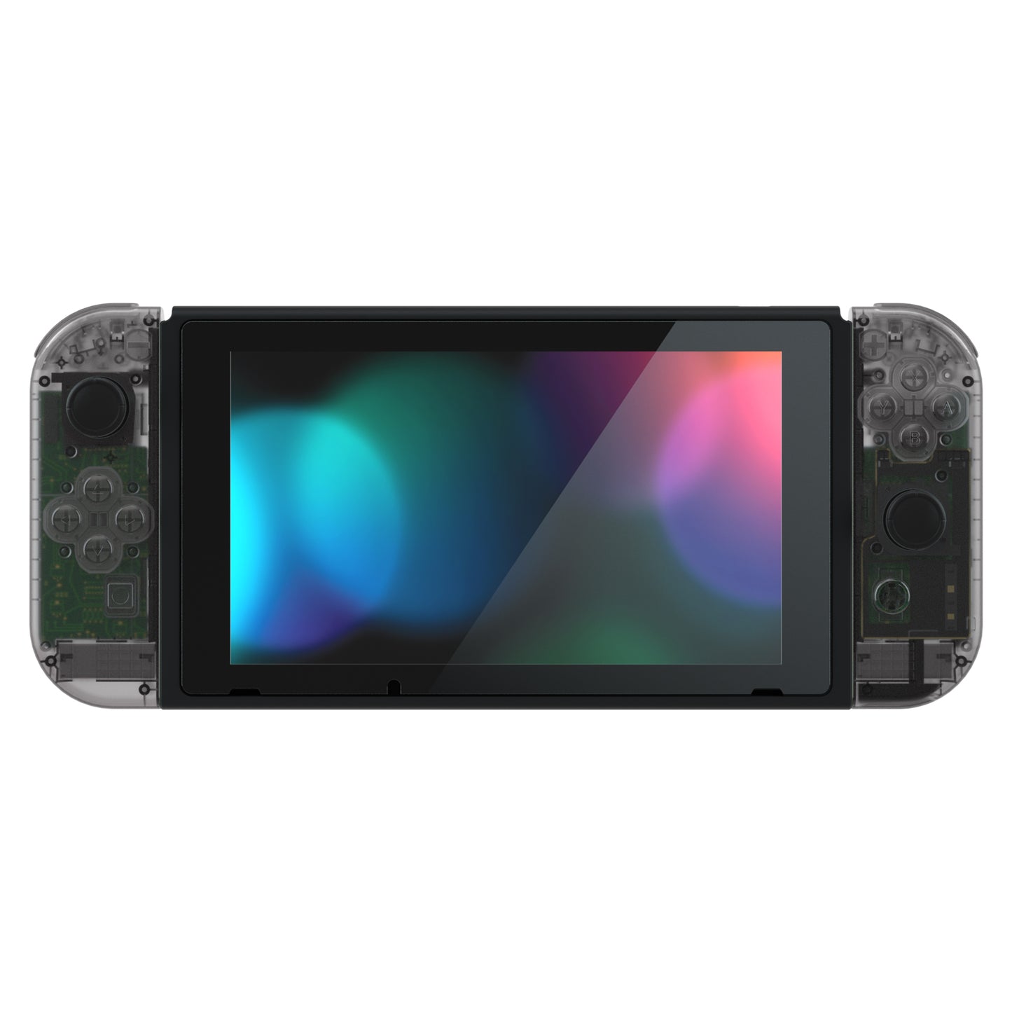 eXtremeRate Replacement Full Set Shell Case with Buttons for Joycon of NS Switch - Clear Black