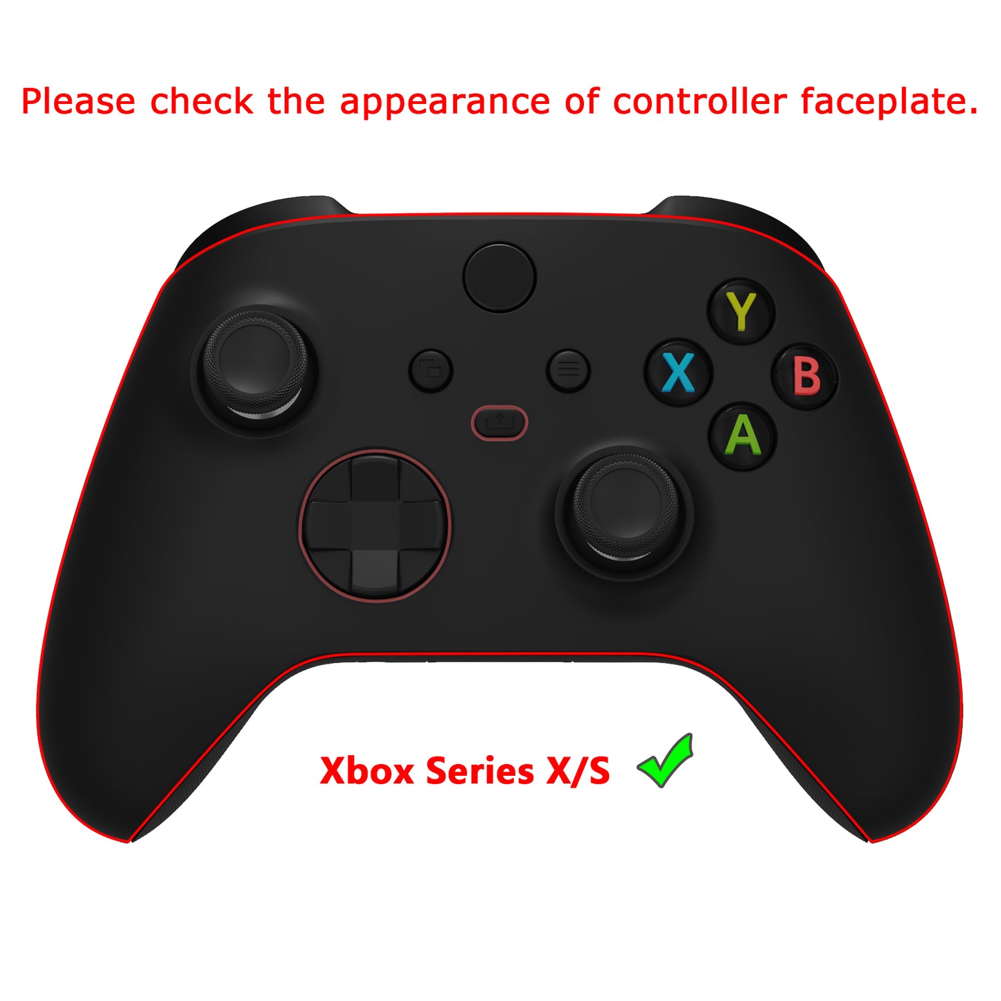 eXtremeRate Replacement Full Set Buttons for Xbox Series X & S Controller - Clear Black