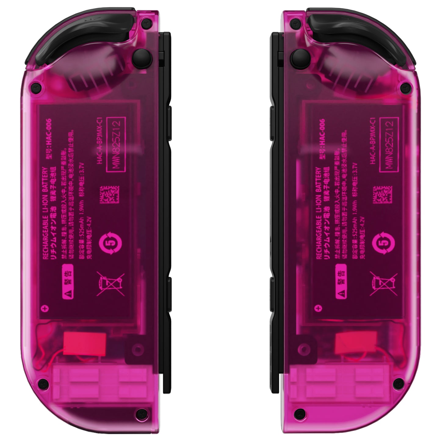 eXtremeRate Replacement Full Set Shell Case with Buttons for Joycon of NS Switch - Clear Candy Pink