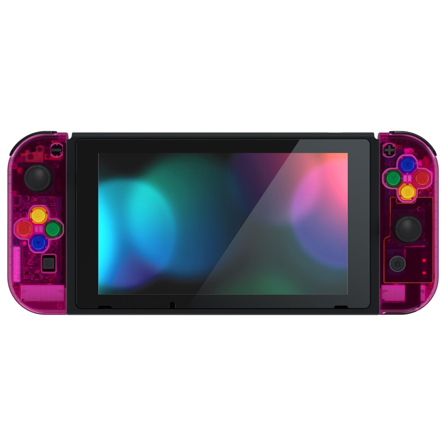 eXtremeRate Replacement Full Set Shell Case with Buttons for Joycon of NS Switch - Clear Candy Pink