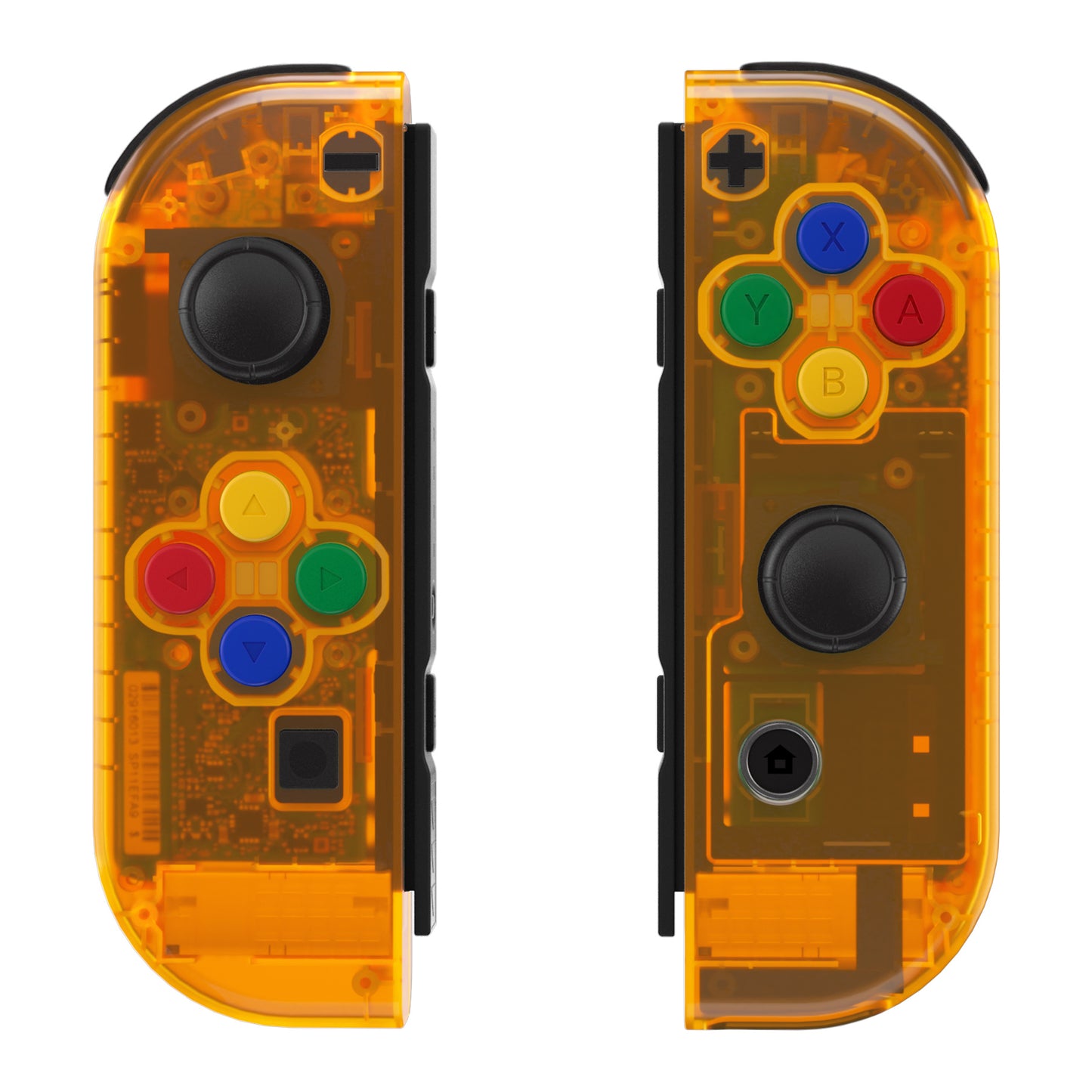 eXtremeRate Replacement Full Set Shell Case with Buttons for Joycon of NS Switch - Clear Orange