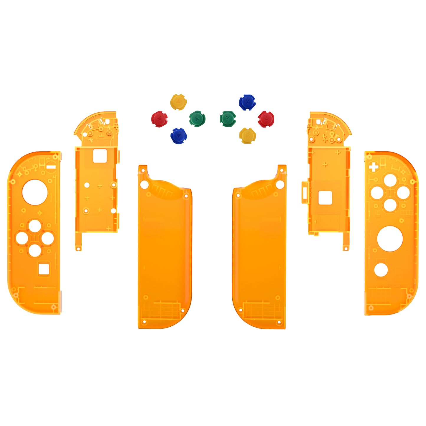 eXtremeRate Replacement Full Set Shell Case with Buttons for Joycon of NS Switch - Clear Orange