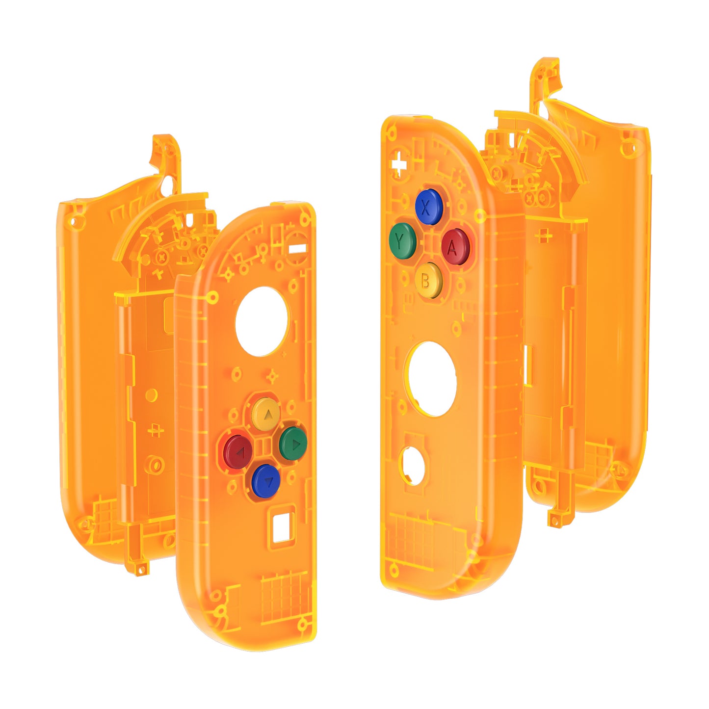 eXtremeRate Replacement Full Set Shell Case with Buttons for Joycon of NS Switch - Clear Orange