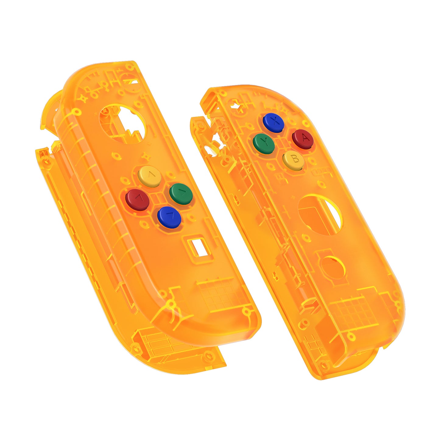 eXtremeRate Replacement Full Set Shell Case with Buttons for Joycon of NS Switch - Clear Orange