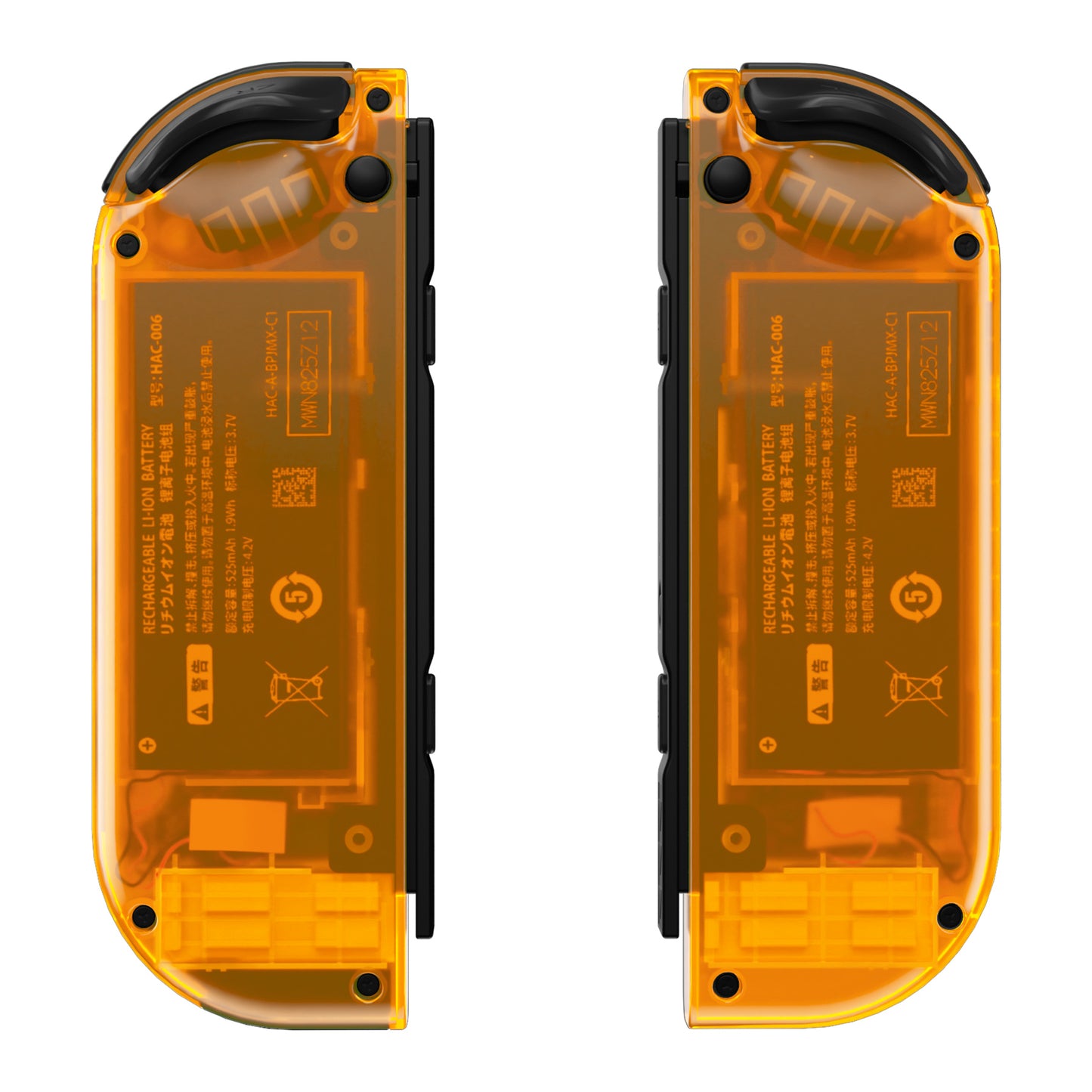 eXtremeRate Replacement Full Set Shell Case with Buttons for Joycon of NS Switch - Clear Orange