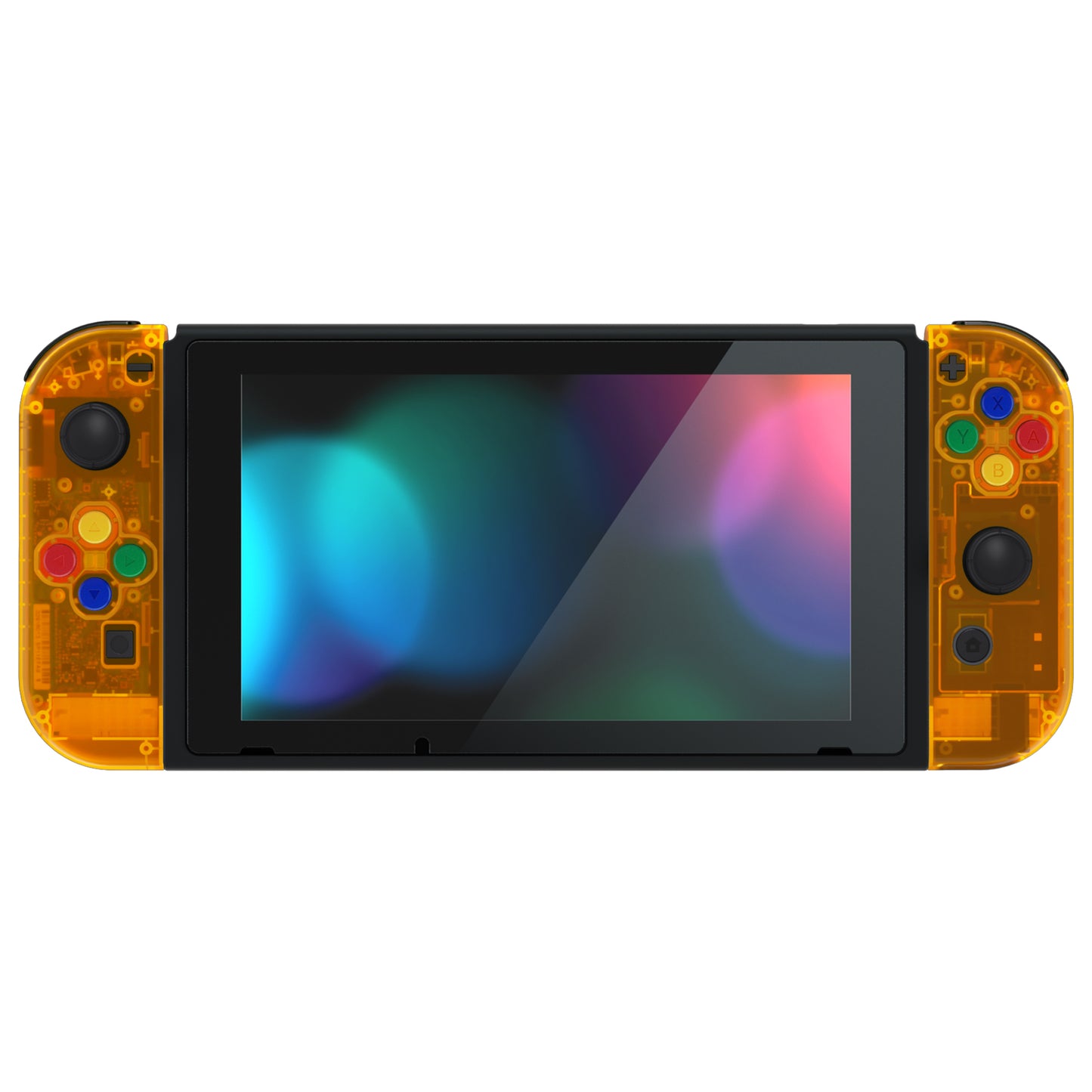 eXtremeRate Replacement Full Set Shell Case with Buttons for Joycon of NS Switch - Clear Orange