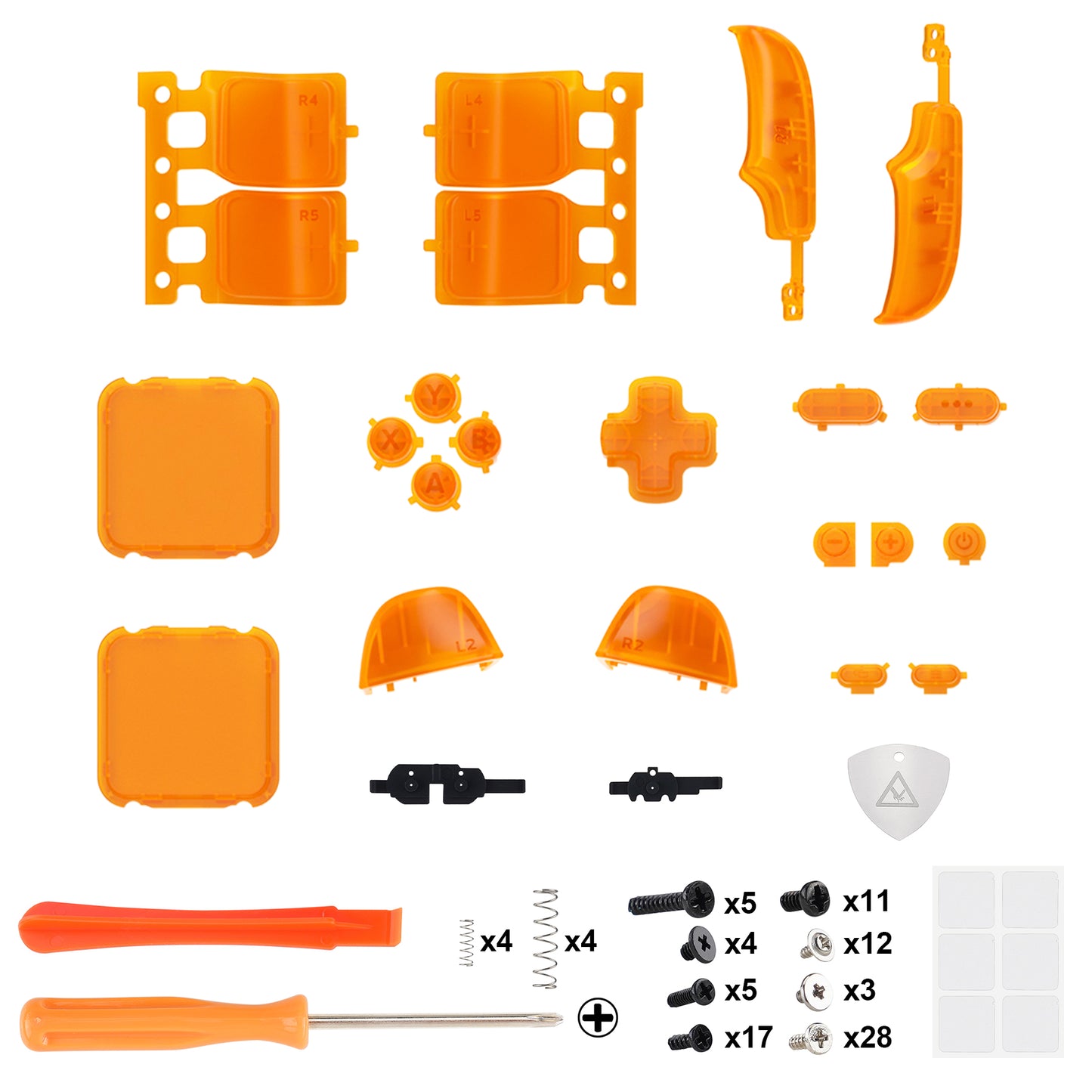 Replacement Full Set Buttons for Steam Deck Console - Clear Orange eXtremeRate