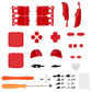 eXtremeRate Retail Clear Red Replacement Full Set Buttons for Steam Deck Console - JESDM006