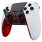 eXtremeRate Replacement Top Bottom Decorative Trim Shell Compatible with PS5 Edge Controller - Clear Red