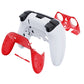 eXtremeRate Replacement Top Bottom Decorative Trim Shell Compatible with PS5 Edge Controller - Clear Red