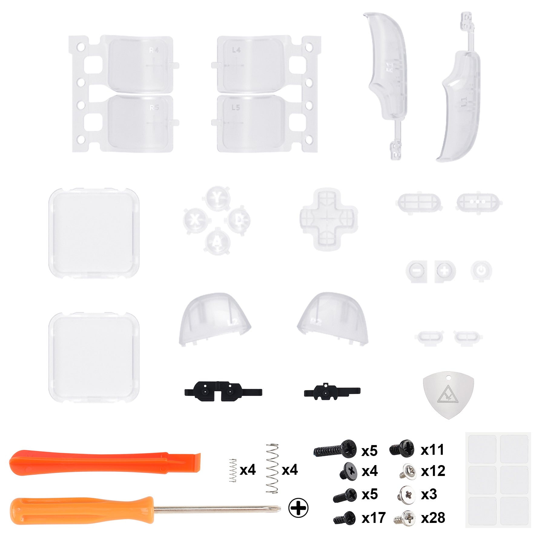 eXtremeRate Retail Clear Replacement Full Set Buttons for Steam Deck Console - JESDM001