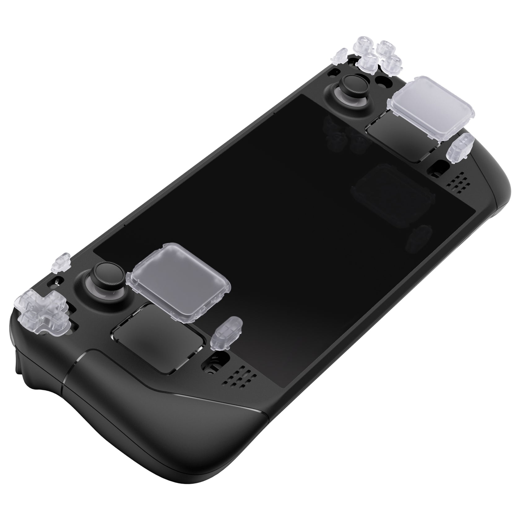 eXtremeRate Clear Replacement Full Set Buttons for Steam Deck, DIY Custom ABXY Dpad Trackpad