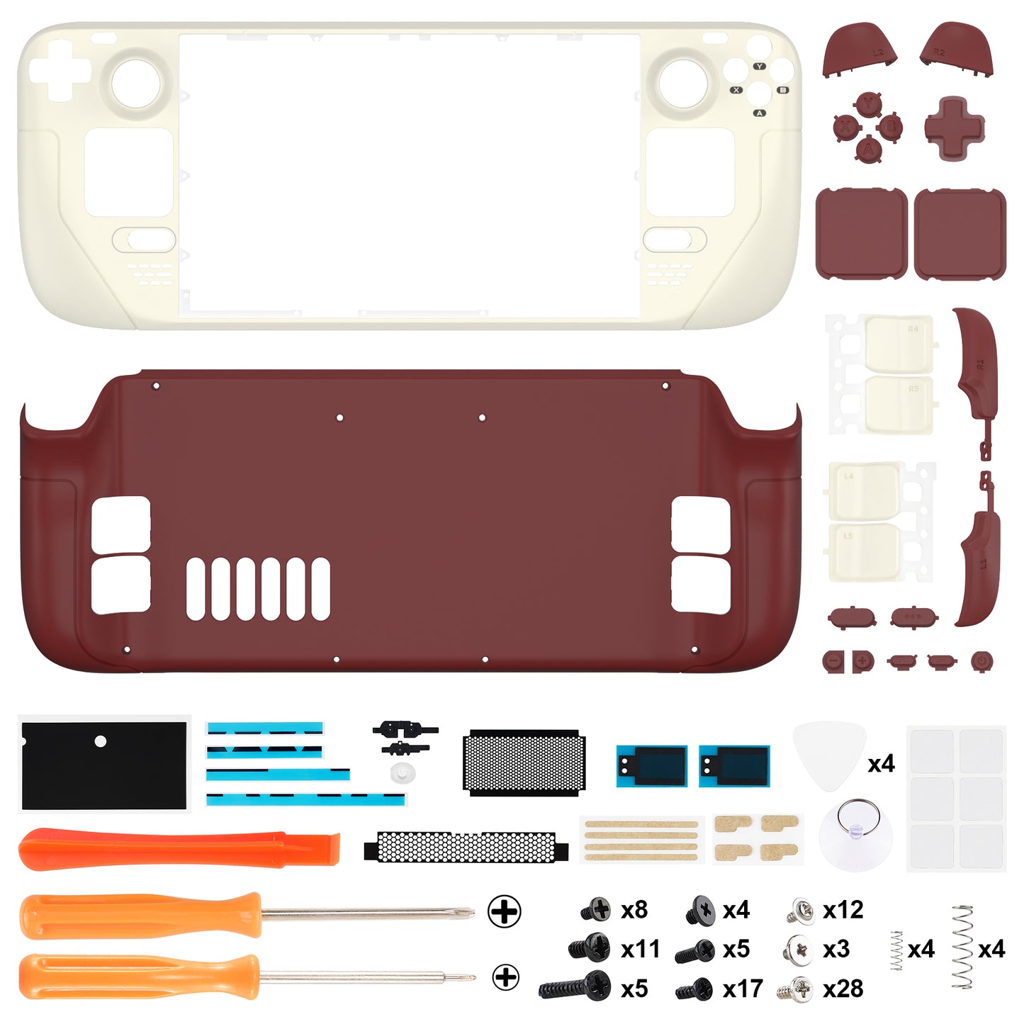 eXtremeRate Custom Full Set Shell with Buttons for Steam Deck LCD - Classic FC Style