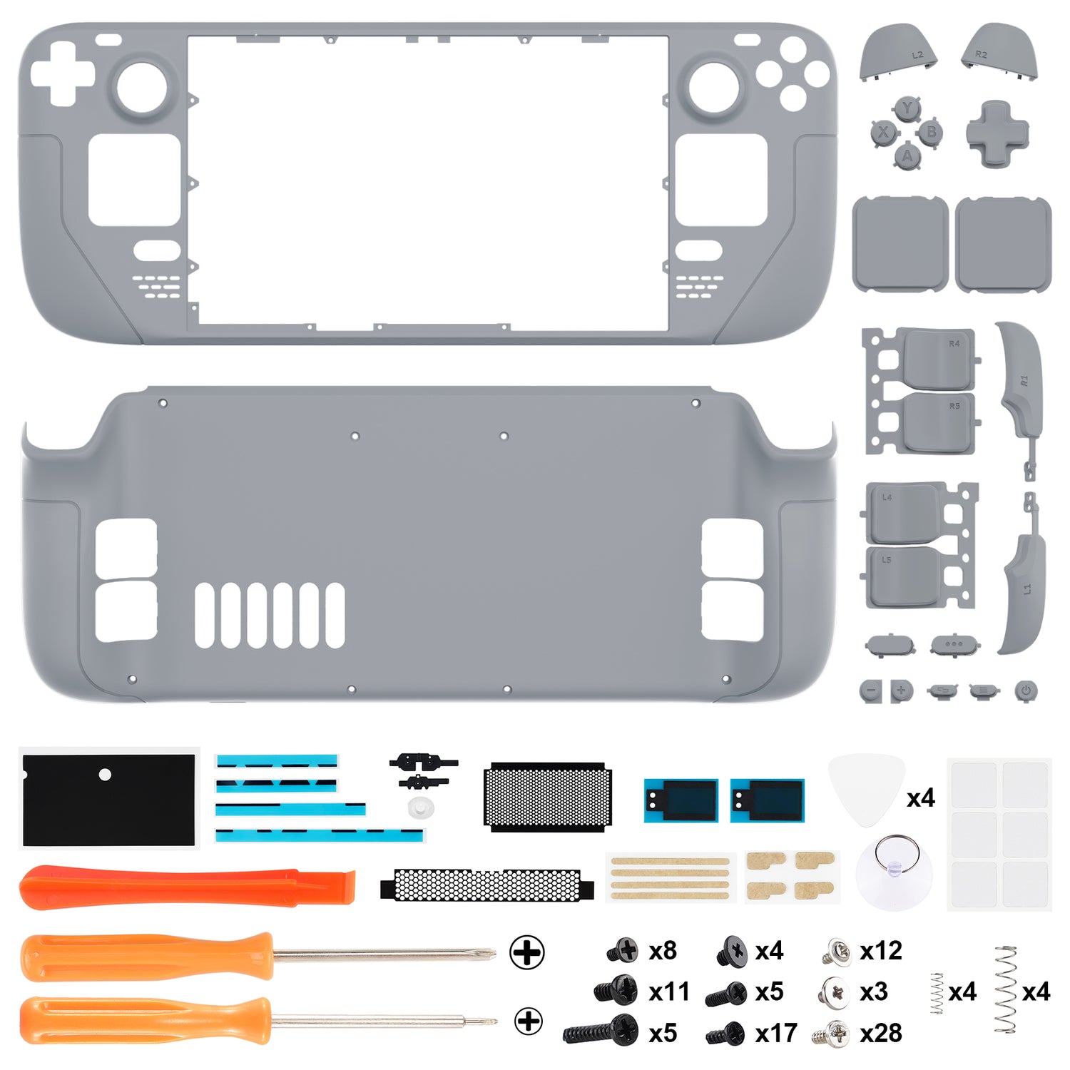 eXtremeRate Custom Full Set Shell with Buttons for Steam Deck LCD - New Hope Gray eXtremeRate