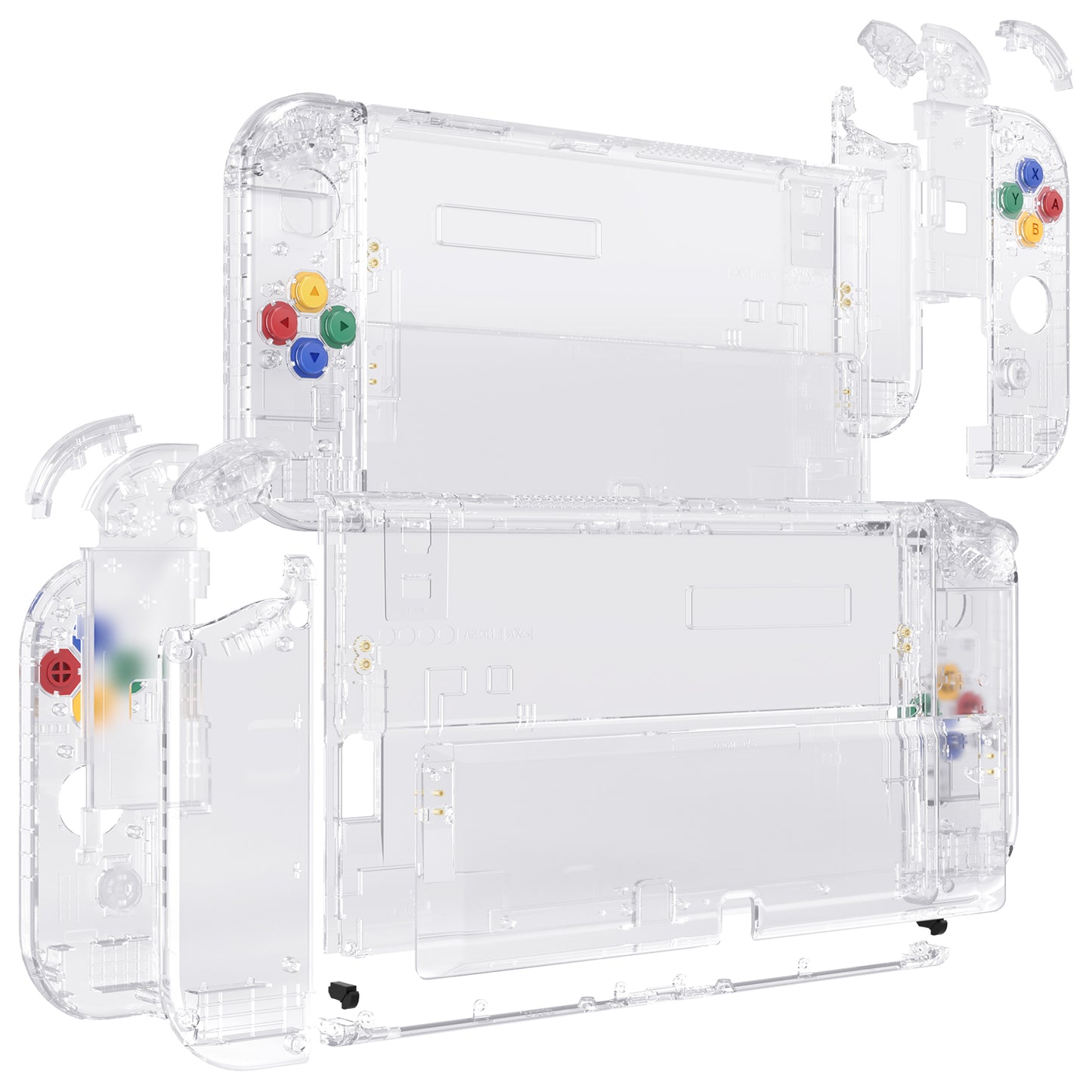 eXtremeRate Custom Replacement Full Set Shell with Buttons for Nintendo Switch OLED - Crystal Clear