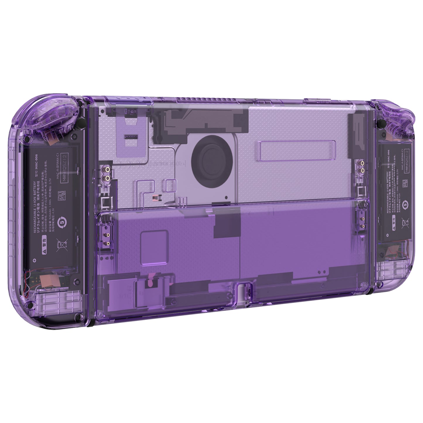 eXtremeRate Custom Replacement Full Set Shell with Buttons for Nintendo Switch OLED - Crystal Clear Atomic Purple eXtremeRate