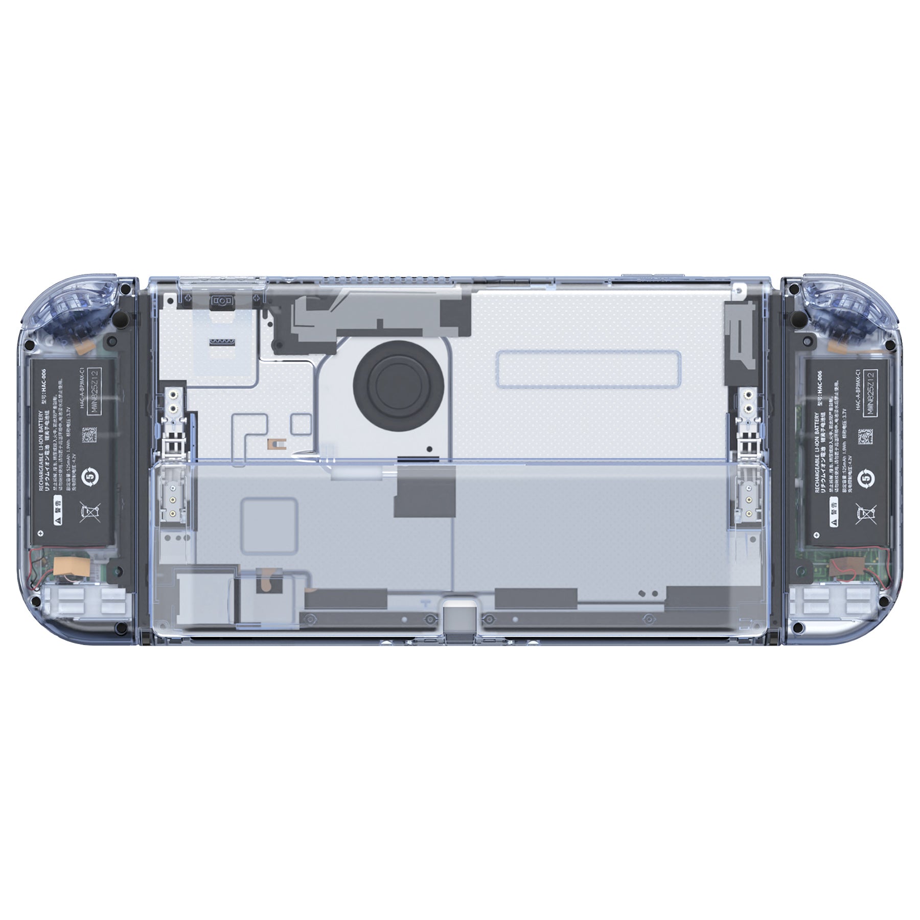 eXtremeRate Custom Replacement Full Set Shell with Buttons for Nintendo Switch OLED - Crystal Clear Glacier Blue eXtremeRate