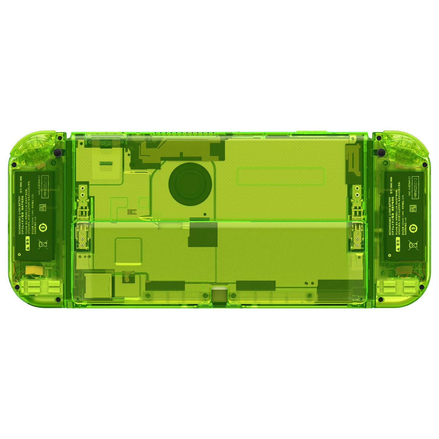 eXtremeRate Custom Replacement Full Set Shell with Buttons for Nintendo Switch OLED - Crystal Clear Lime Green