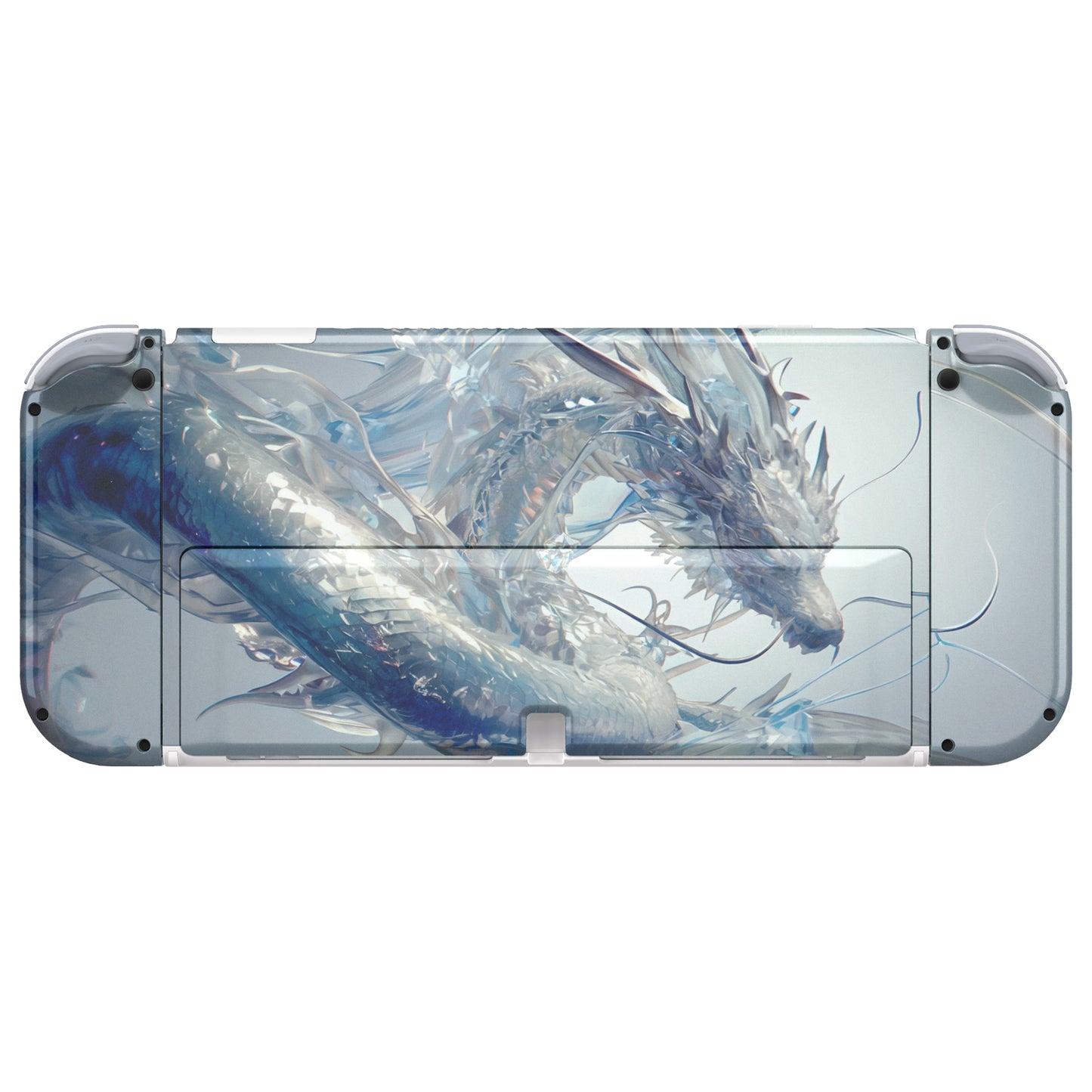 eXtremeRate Custom Replacement Full Set Shell with Buttons for Nintendo Switch OLED - Crystal Dragon