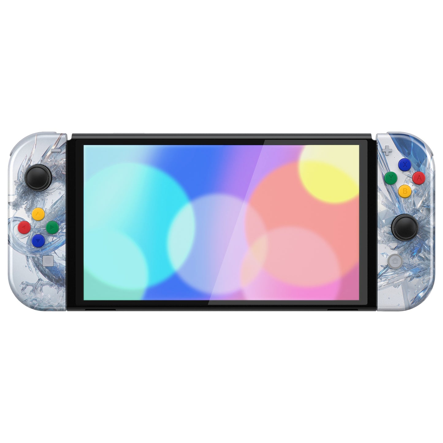 eXtremeRate Custom Replacement Full Set Shell with Buttons for Nintendo Switch OLED - Crystal Dragon