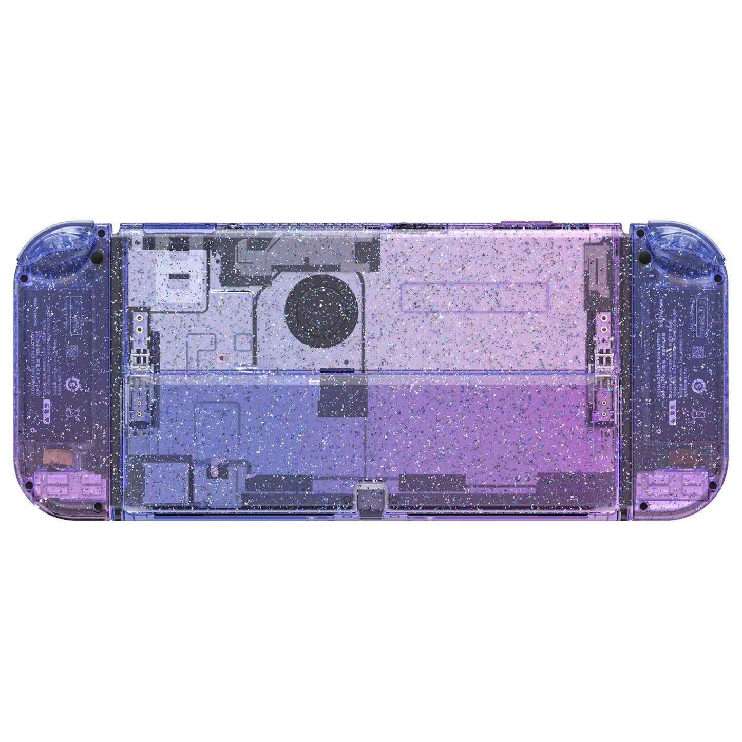 eXtremeRate Custom Replacement Full Set Shell with Buttons for Nintendo Switch OLED - Glitter Gradient Translucent Bluebell