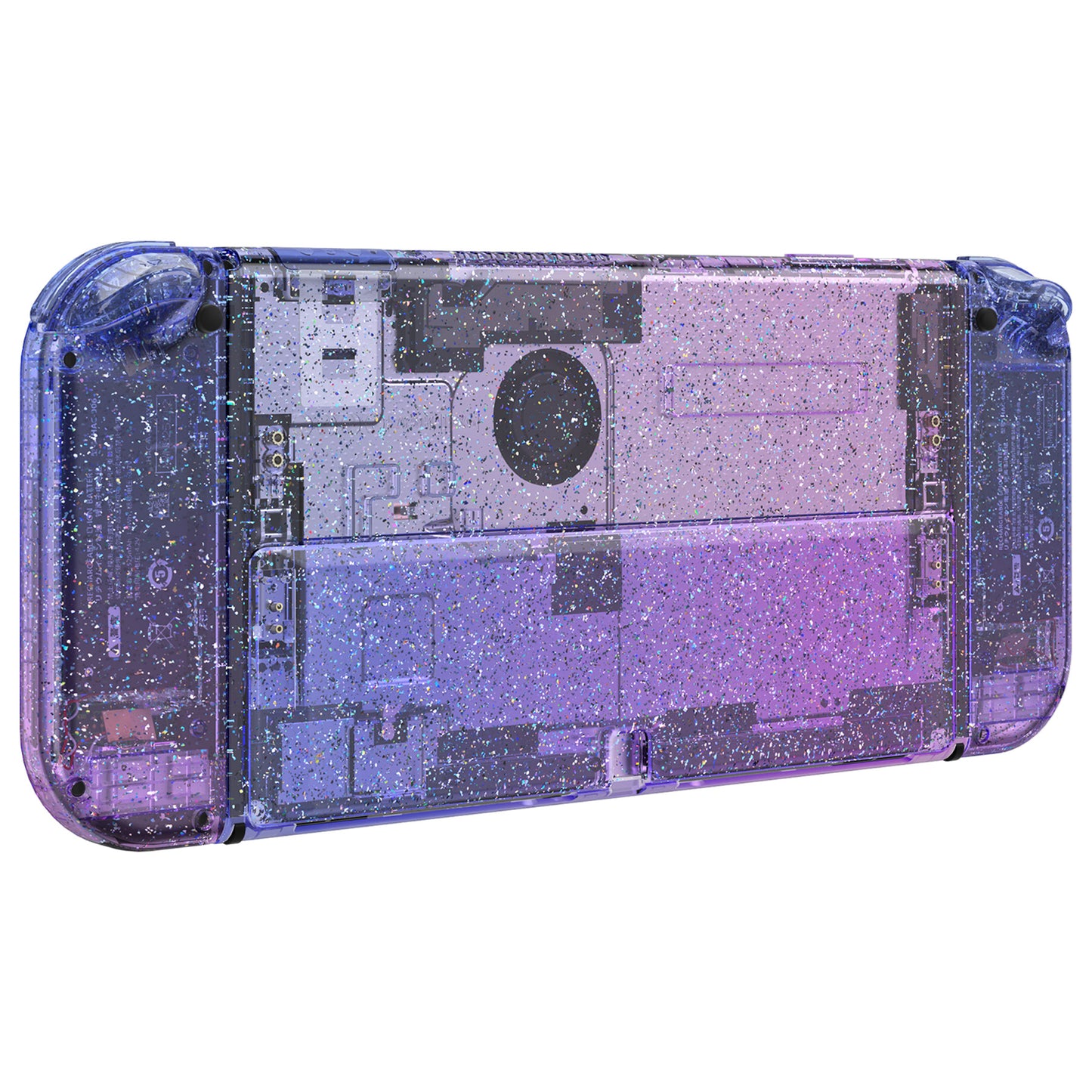 eXtremeRate Custom Replacement Full Set Shell with Buttons for Nintendo Switch OLED - Glitter Gradient Translucent Bluebell