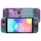 eXtremeRate Custom Replacement Full Set Shell with Buttons for Nintendo Switch OLED - Glitter Gradient Translucent Bluebell & Blue