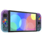 eXtremeRate Custom Replacement Full Set Shell with Buttons for Nintendo Switch OLED - Glitter Gradient Translucent Bluebell & Blue