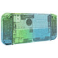 eXtremeRate Custom Replacement Full Set Shell with Buttons for Nintendo Switch OLED - Glitter Gradient Translucent Green Blue