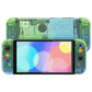 eXtremeRate Custom Replacement Full Set Shell with Buttons for Nintendo Switch OLED - Glitter Gradient Translucent Green Blue