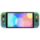 eXtremeRate Custom Replacement Full Set Shell with Buttons for Nintendo Switch OLED - Glitter Gradient Translucent Green Blue