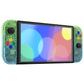 eXtremeRate Custom Replacement Full Set Shell with Buttons for Nintendo Switch OLED - Glitter Gradient Translucent Green Blue