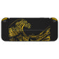 eXtremeRate Custom Replacement Full Set Shell with Buttons for Nintendo Switch OLED - The Great GOLDEN Wave Off Kanagawa - Black eXtremeRate