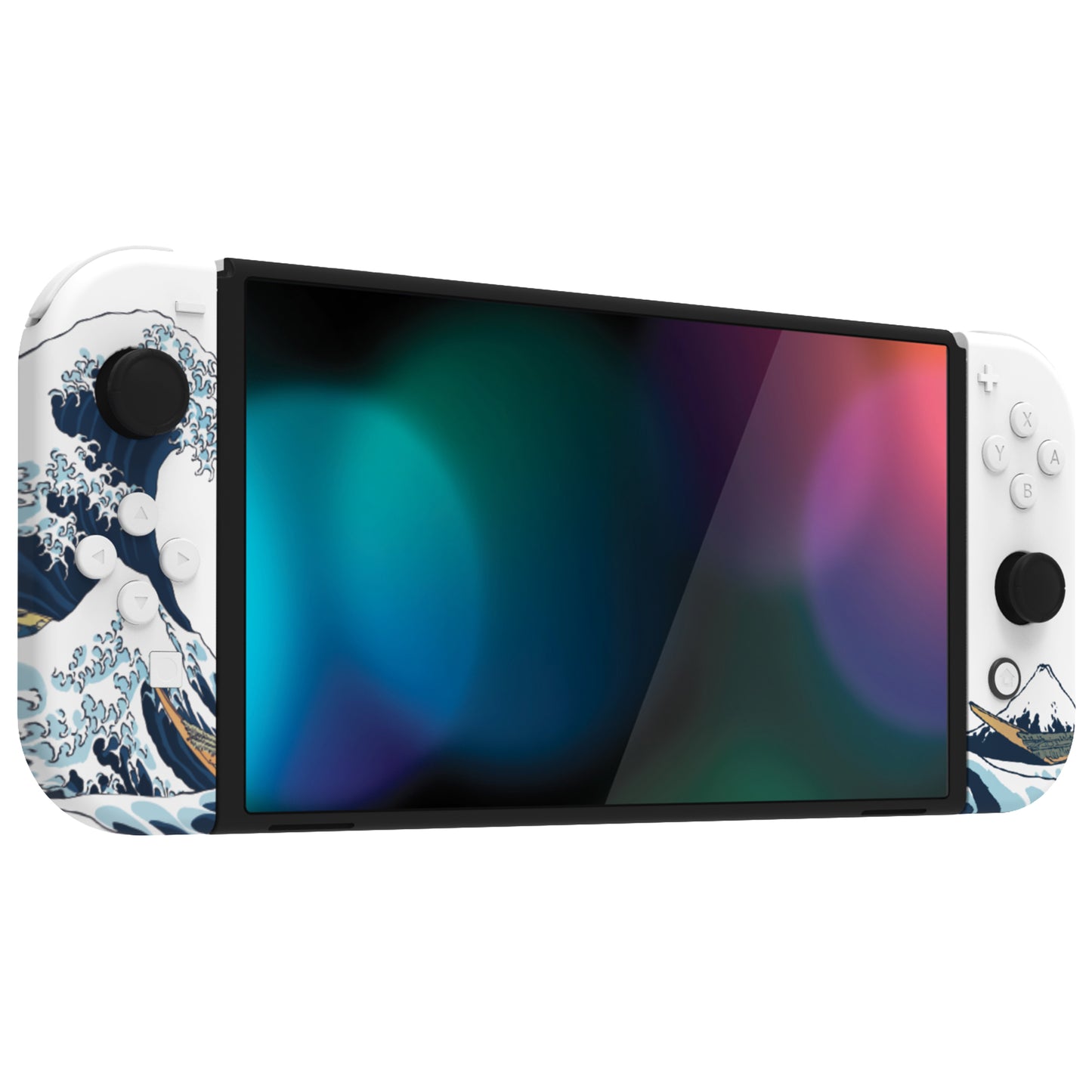 eXtremeRate Custom Replacement Full Set Shell with Buttons for Nintendo Switch OLED - The Great Wave Off Kanagawa eXtremeRate