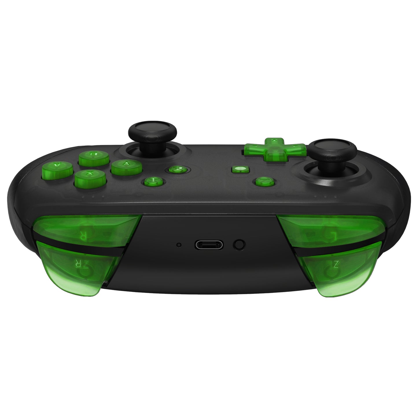 eXtremeRate DIY Replacement Full Set Buttons for Nintendo Switch Pro Controller - Clear Green